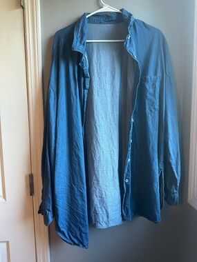 Women’s Denim Oversized Button Down Top